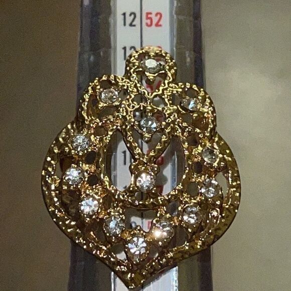 Formal Bracelet and ring gold tone crystal set - Picture 11 of 12